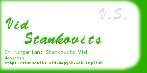 vid stankovits business card